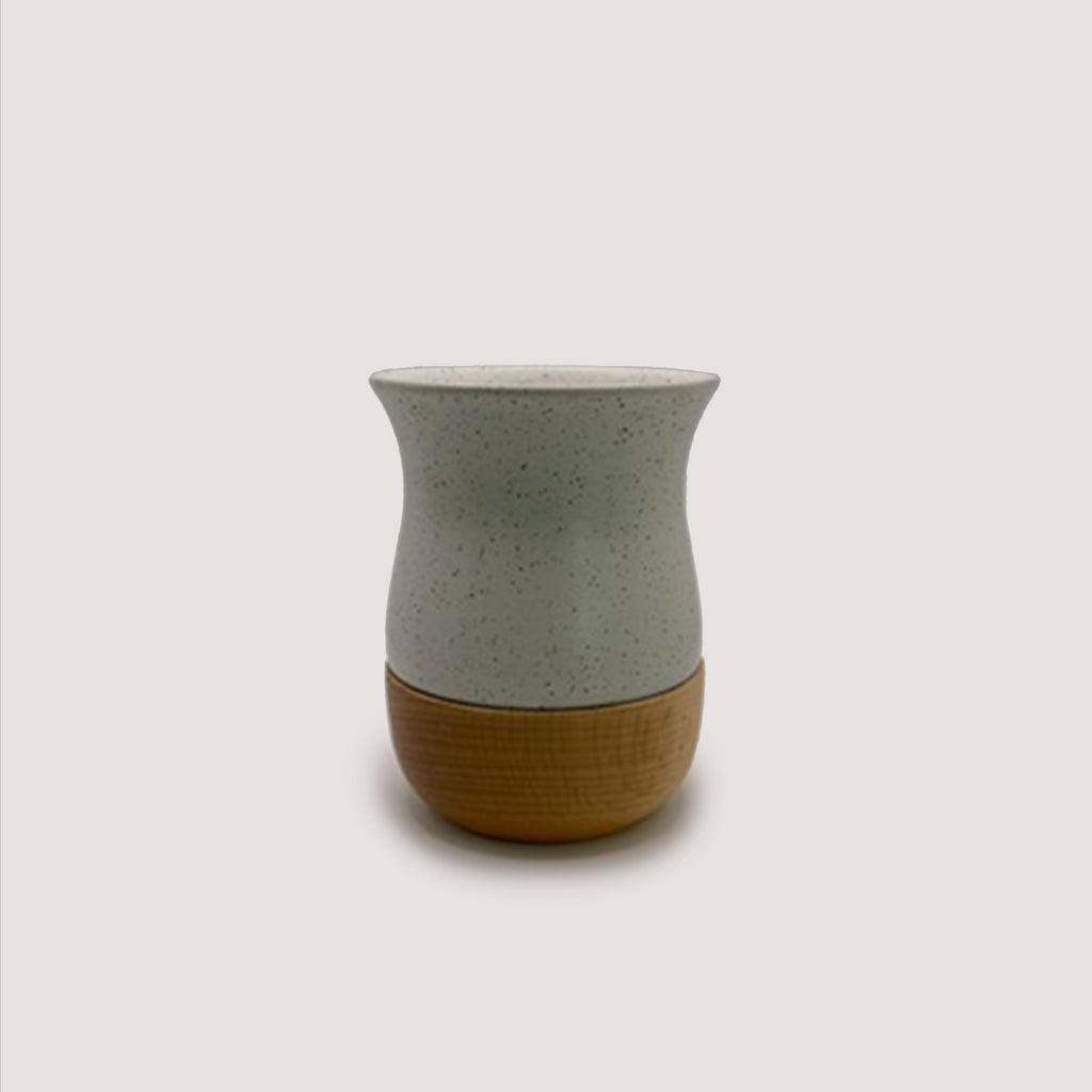 Ceramic & Wood Mate Gourd + Bombilla set